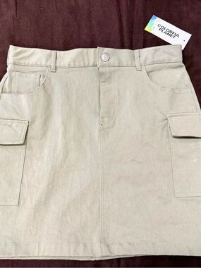 Colorful Planet Women's Khaki Cargo Pencil Skirt